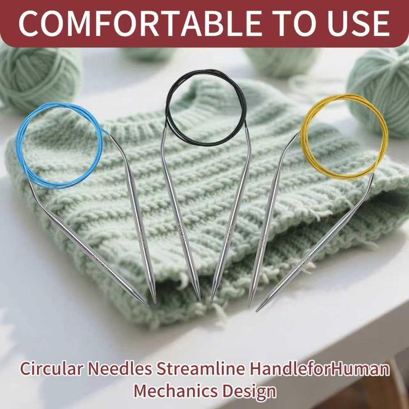 Soosui 3.0 mm Circular Knitting Needles US2.5 |47 inches/120 cm | for Beginners Knitting Shawls, Scarves, Blankets and Other Large Projects! - Image 4